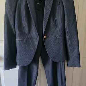 Express Navy Pinstripe Two-Piece Suit - Jacket & Pants